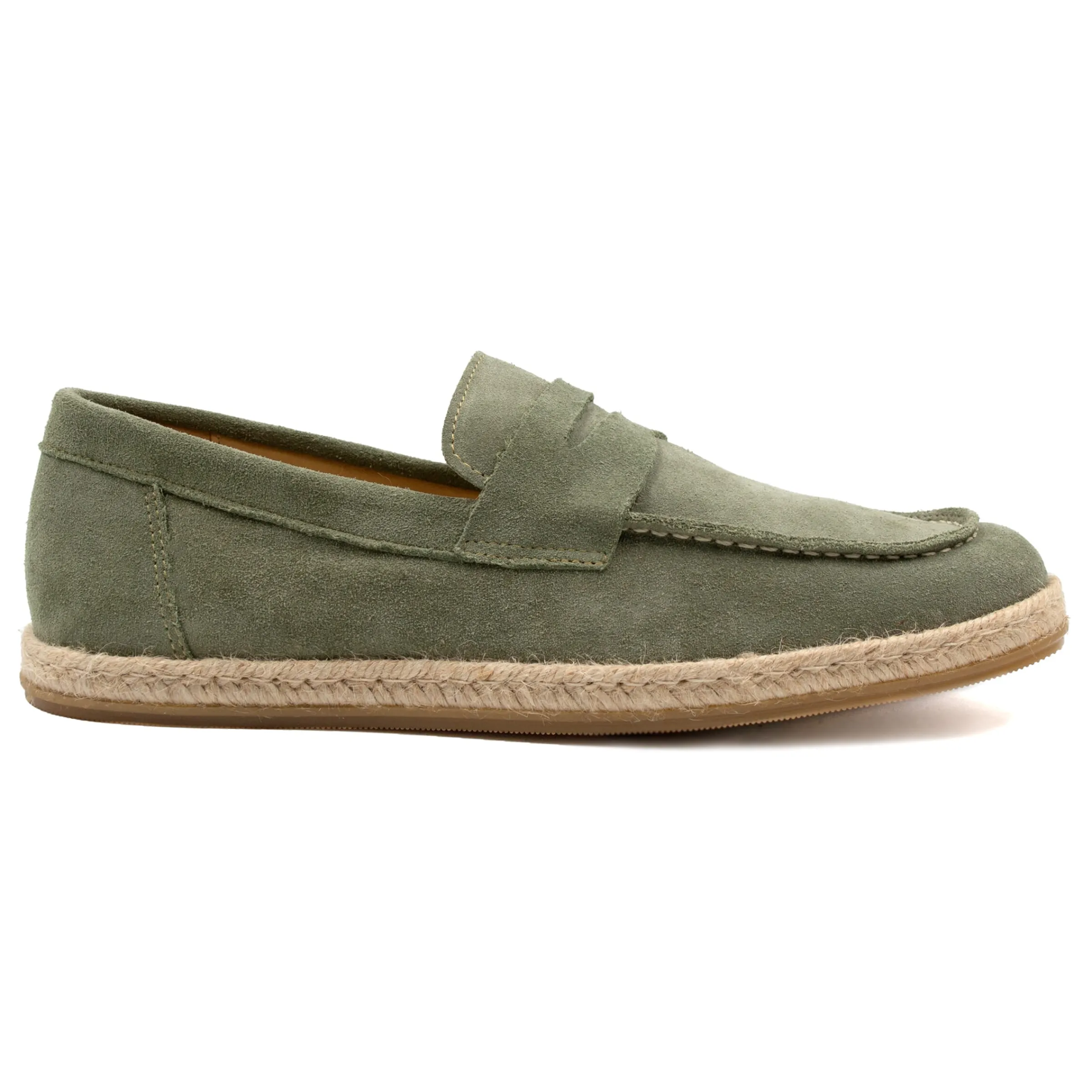 mocassins_espadrilles_cuir_daim_kaki_4.webp Homme JULES & JENN Mocassins | Mocassins espadrilles cuir daim