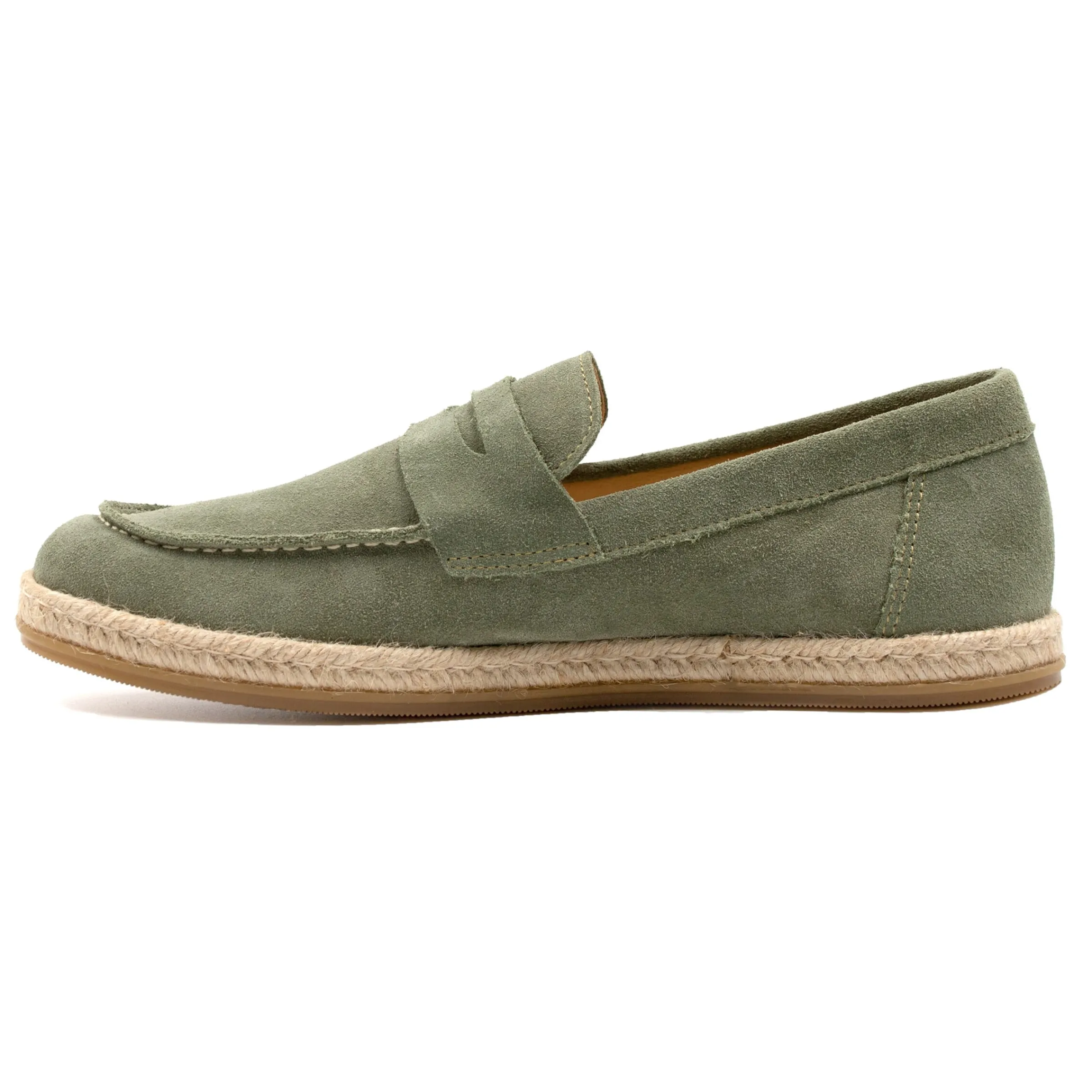 mocassins_espadrilles_cuir_daim_kaki_5.webp Homme JULES & JENN Mocassins | Mocassins espadrilles cuir daim