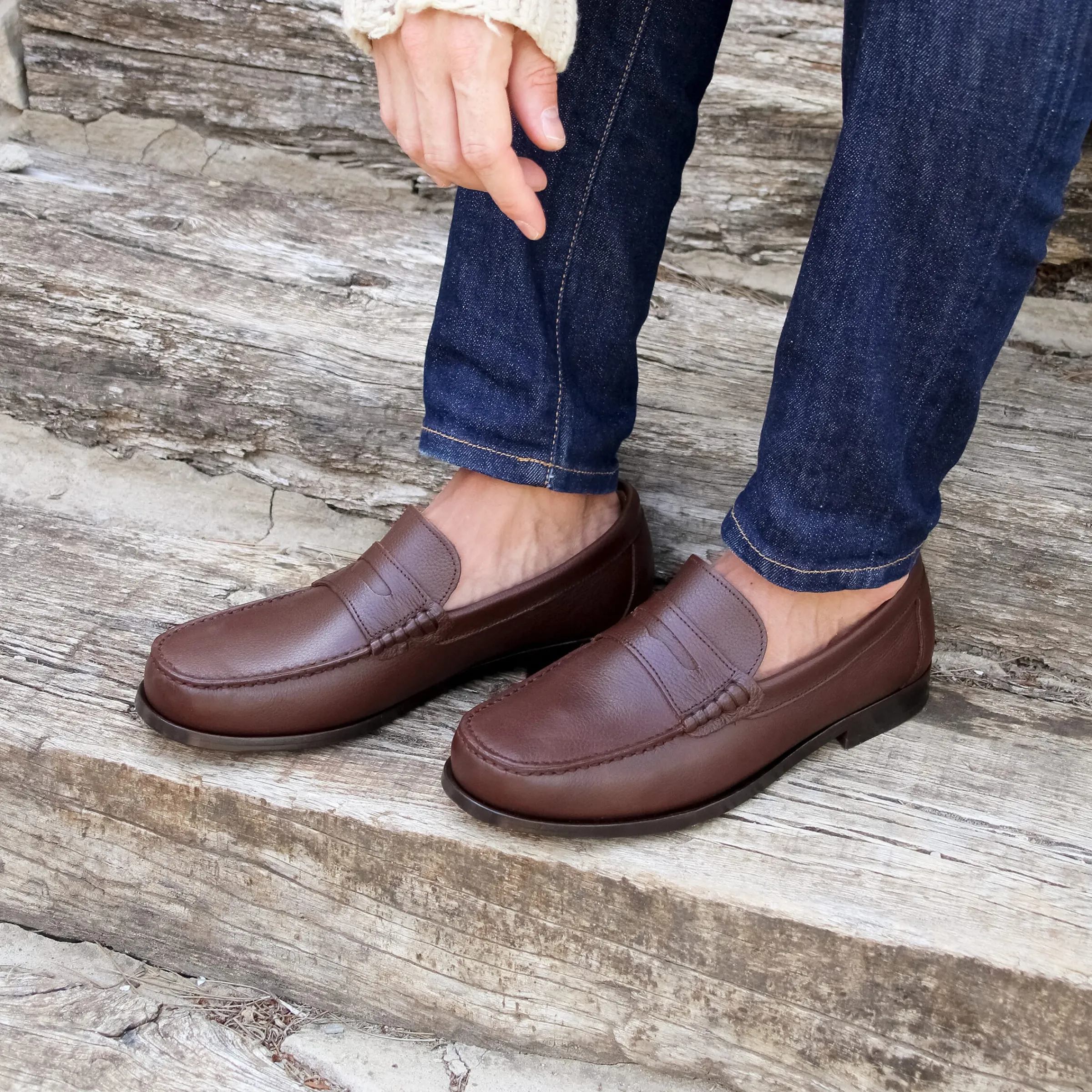 Homme JULES & JENN Mocassins | Mocassins urbains cuir grainé