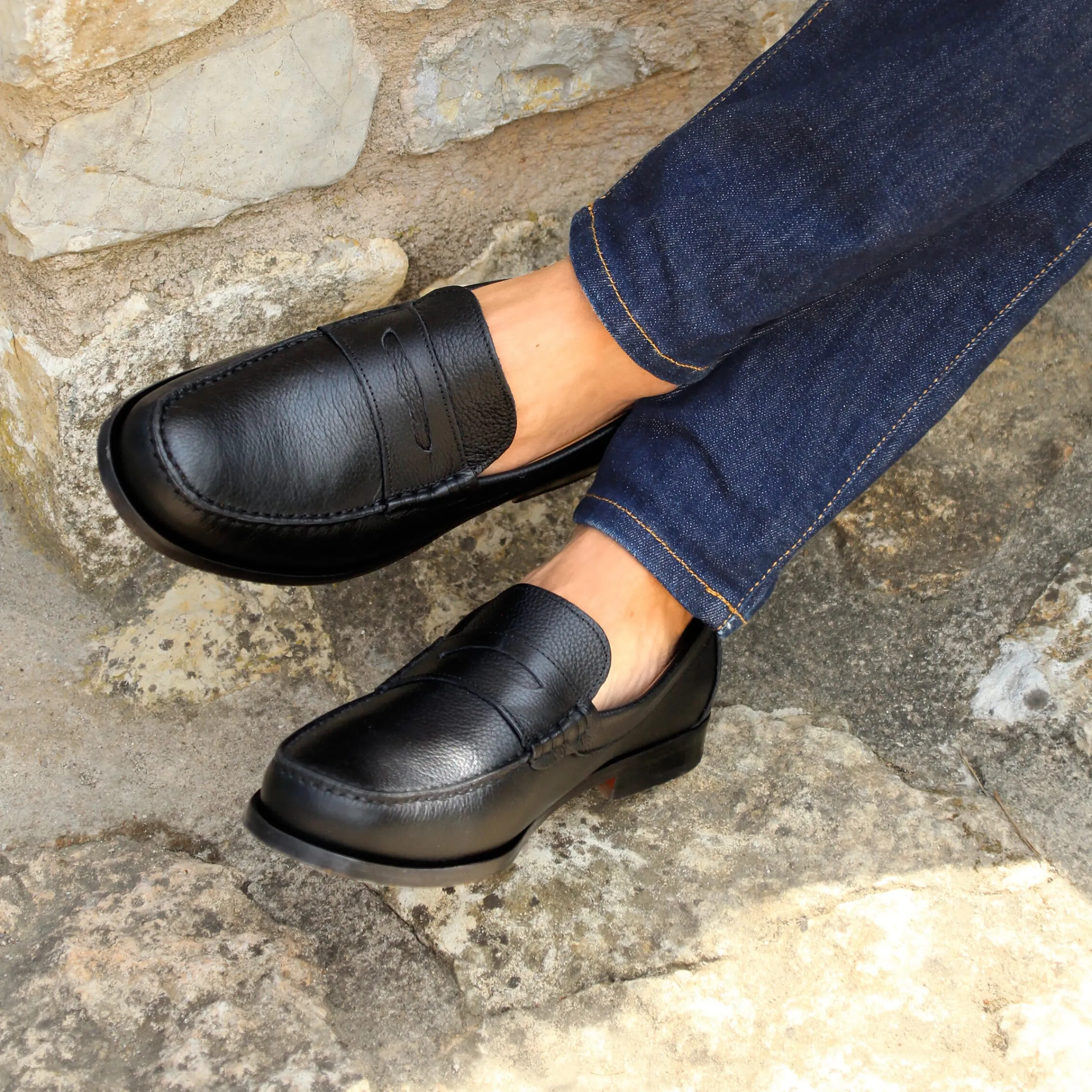 Homme JULES & JENN Mocassins | Mocassins urbains cuir grainé