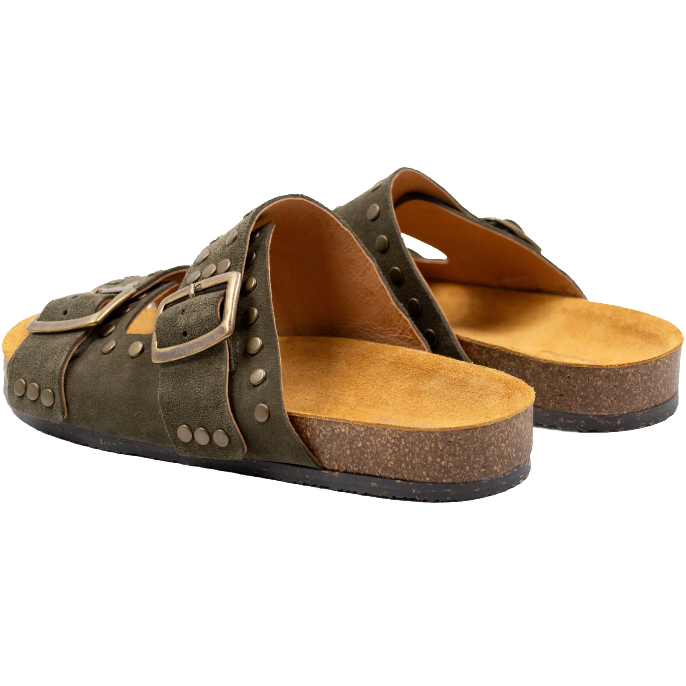 Femme JULES & JENN Sandales | Mules liège clous cuir daim