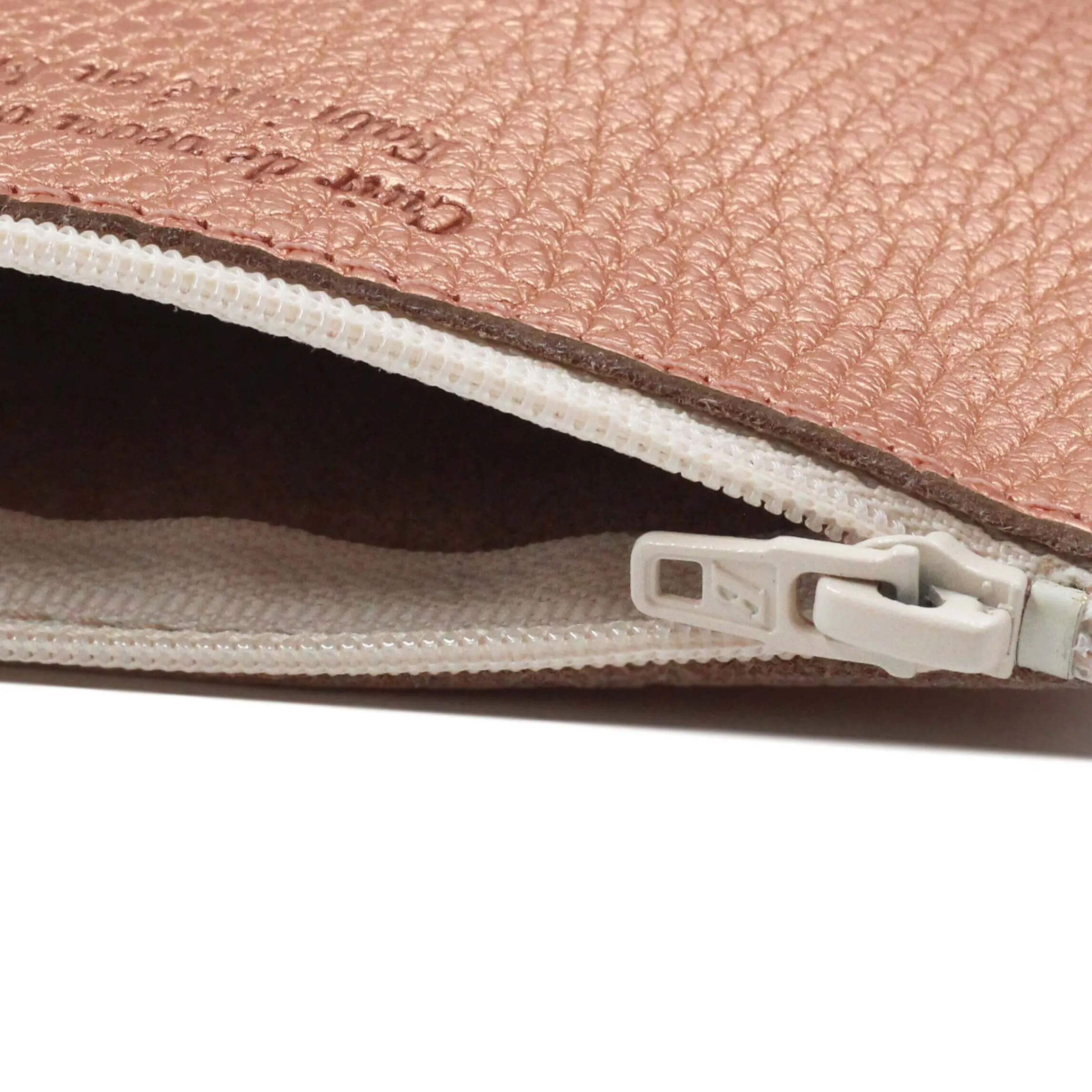 Femme JULES & JENN Dressing Recyclé | Pochettes | Pochette cuir grainé métallisé upcyclé rose - petit modèle