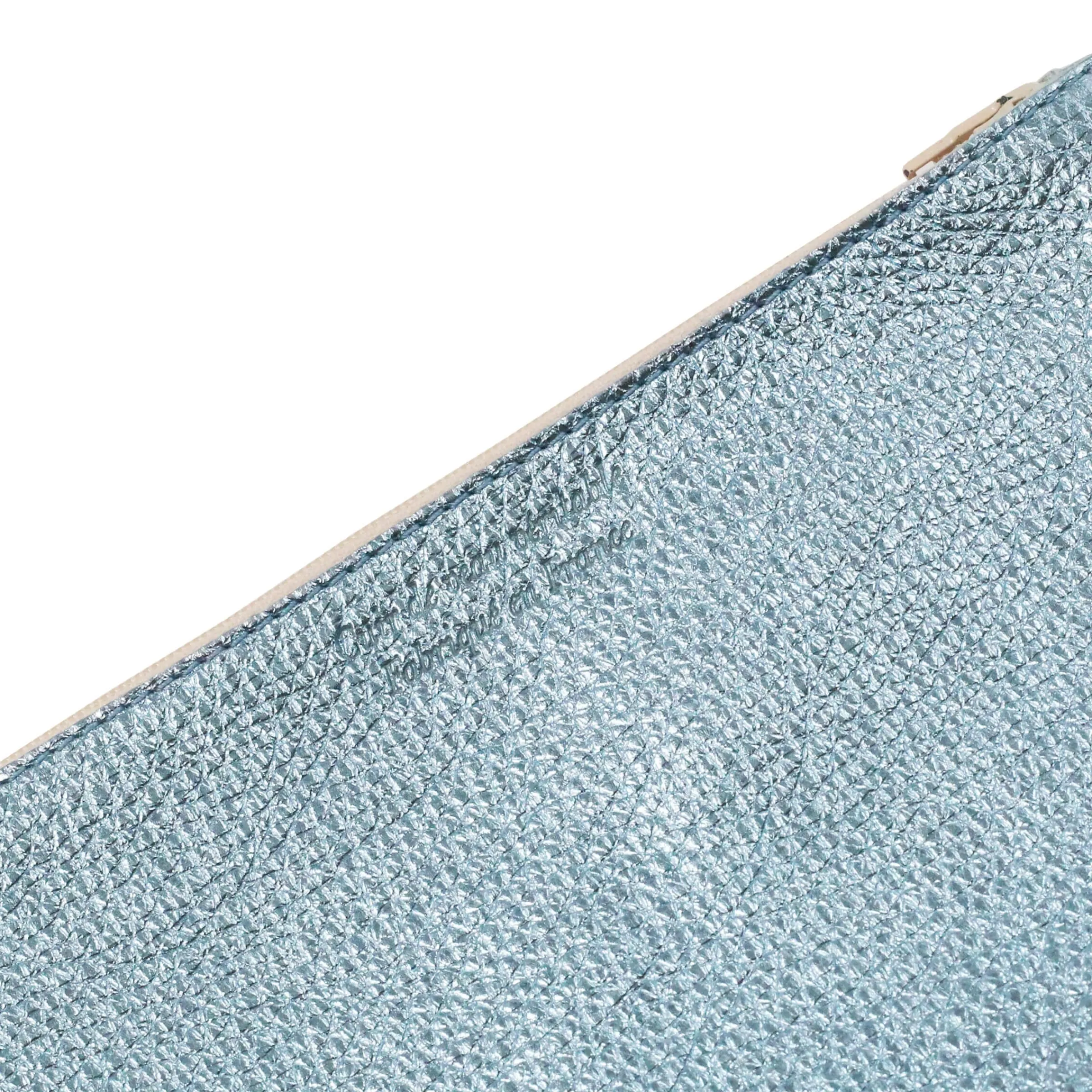 Femme JULES & JENN Pochettes | Petite Maroquinerie | Pochette cuir métallisé bleu clair