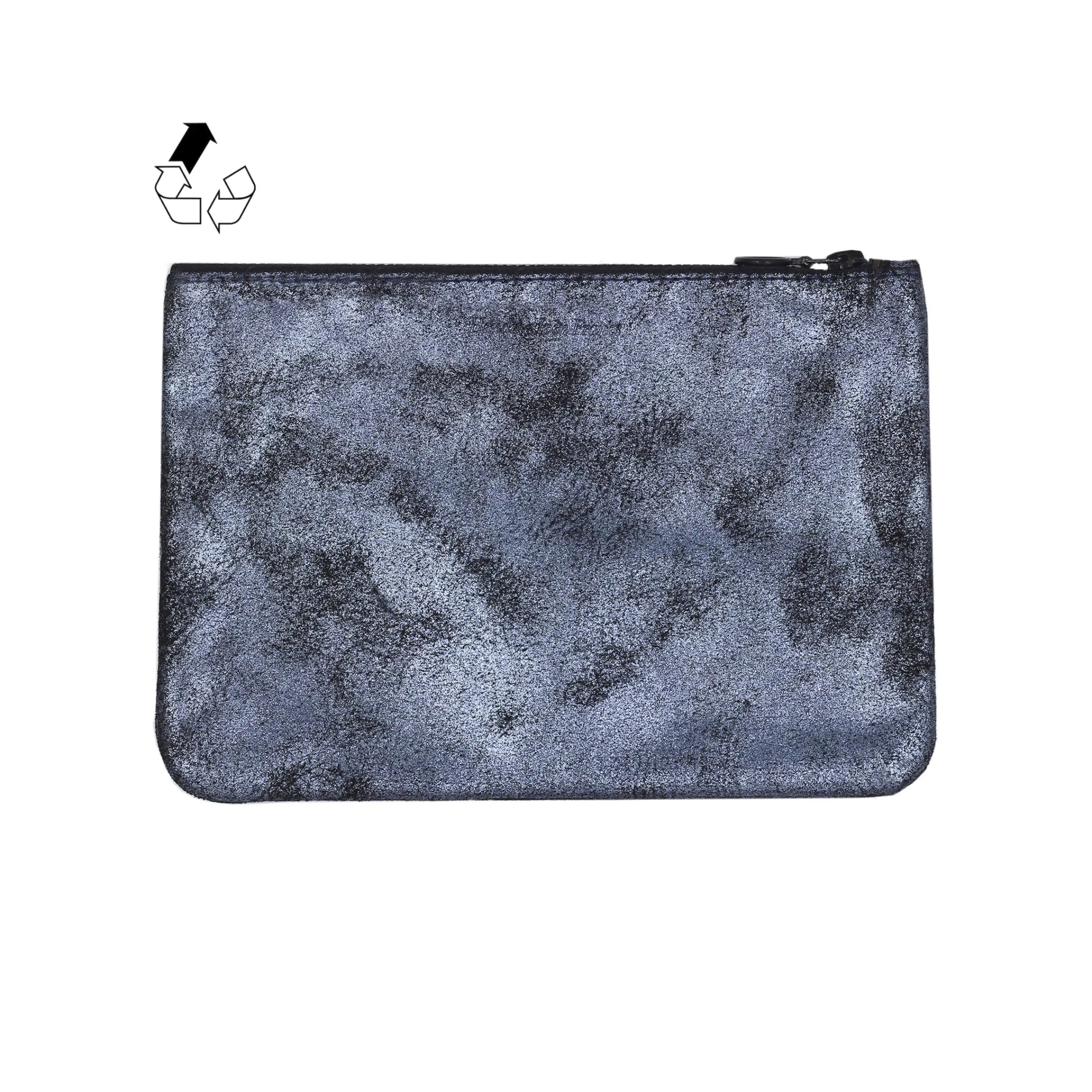 Femme JULES & JENN Dressing Recyclé | Pochettes | Pochette cuir upcyclé noir irisé