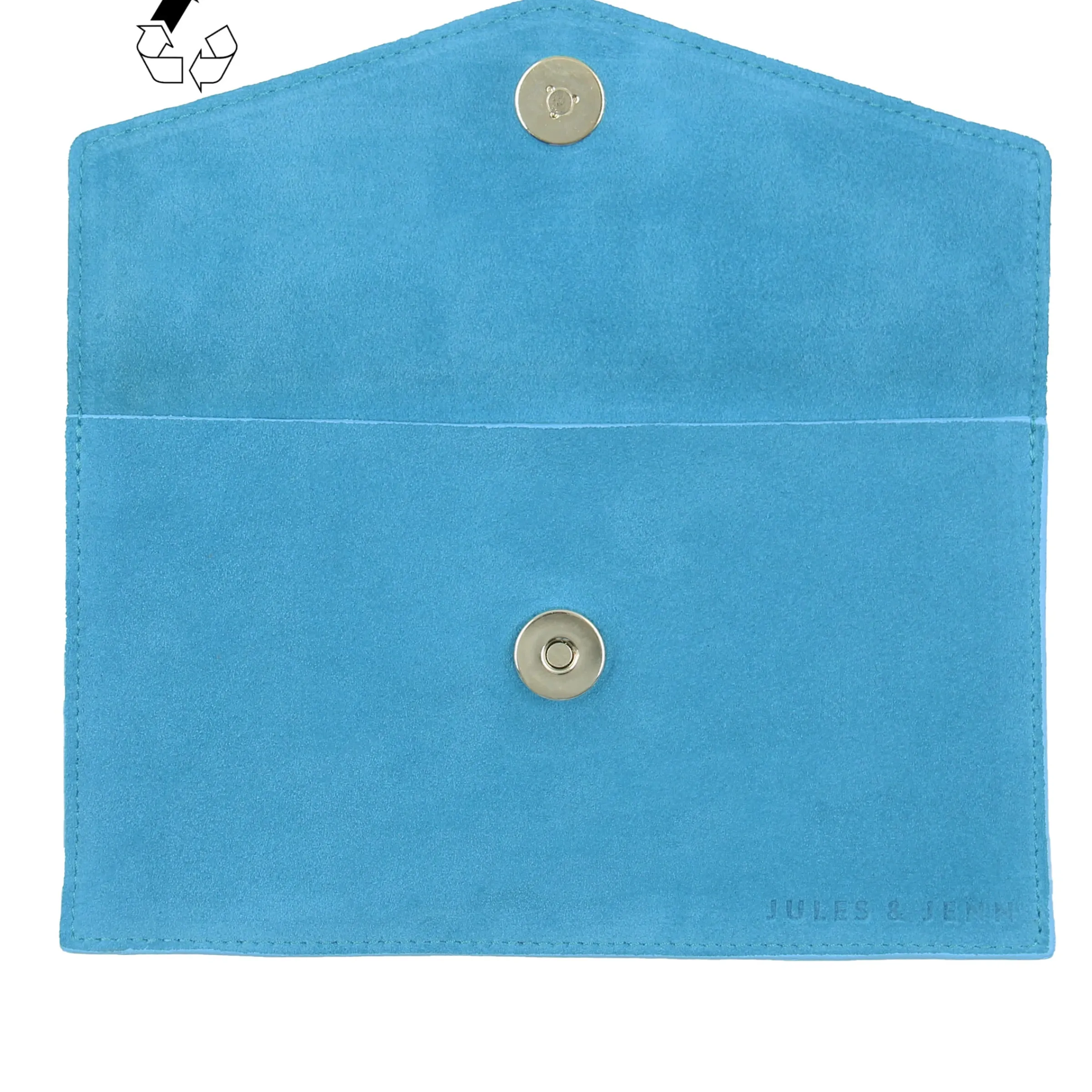 Femme JULES & JENN Dressing Recyclé | Pochettes | Pochette enveloppe cuir upcyclé bleu