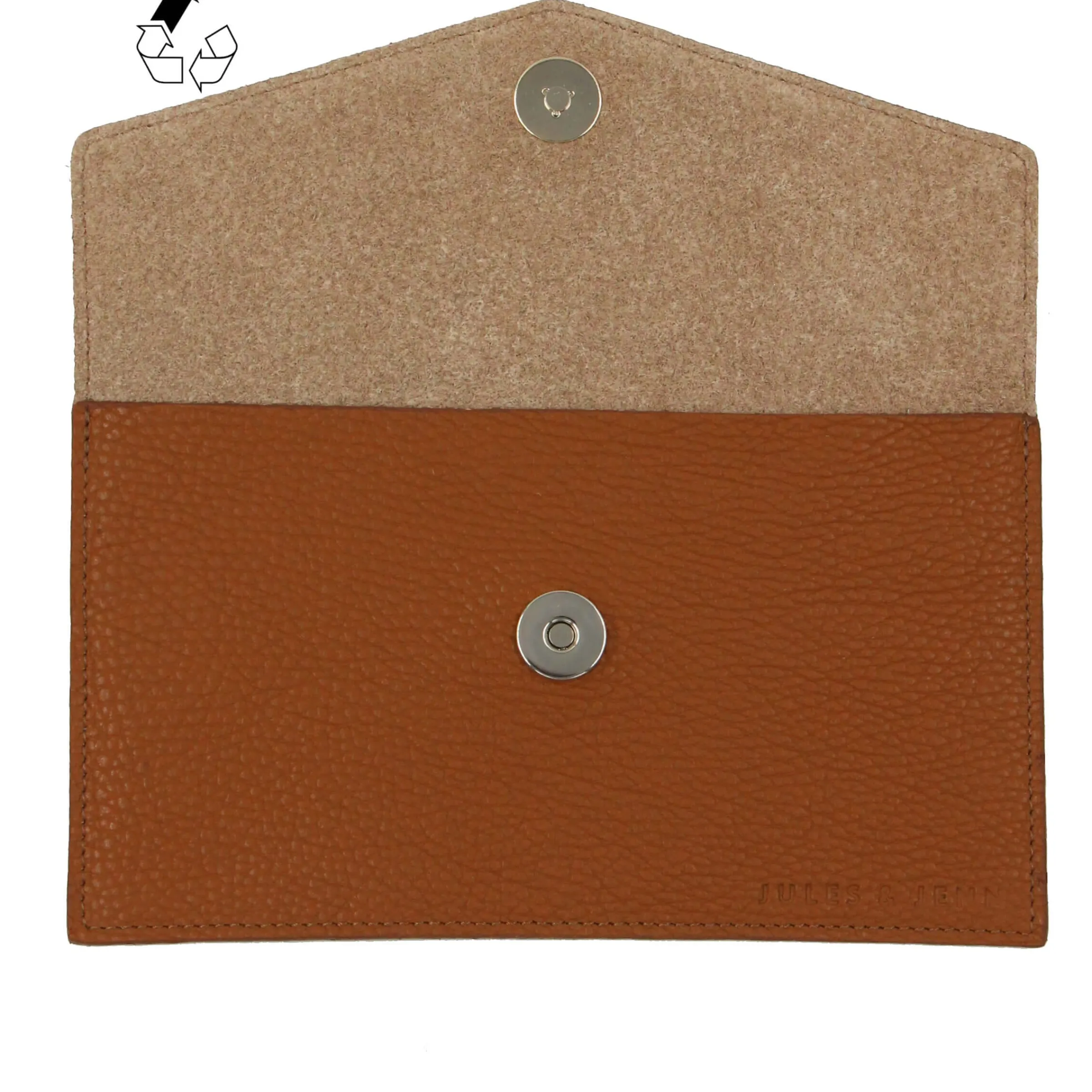 Femme JULES & JENN Dressing Recyclé | Pochettes | Pochette enveloppe cuir upcyclé camel