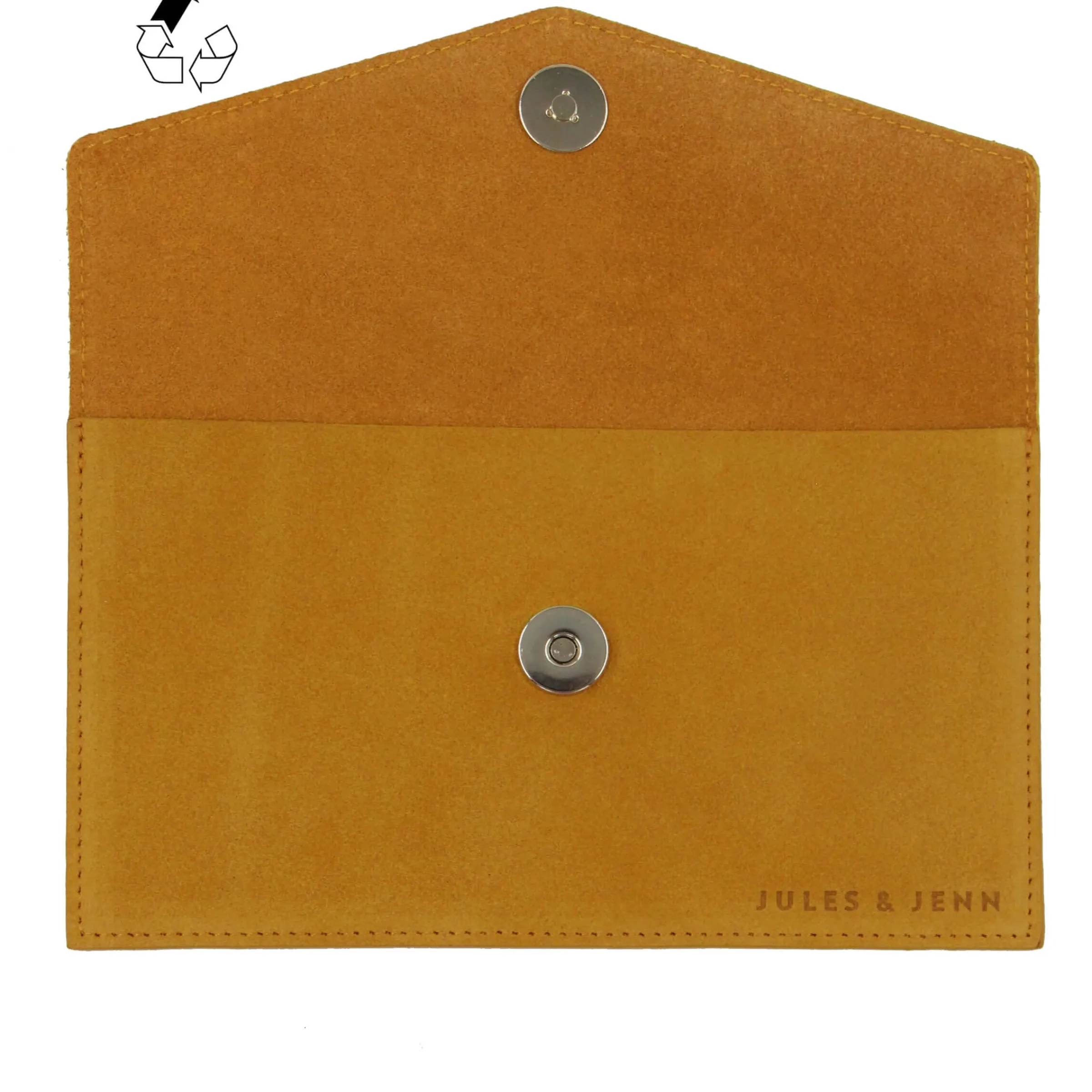 Femme JULES & JENN Dressing Recyclé | Pochettes | Pochette enveloppe cuir upcyclé jaune