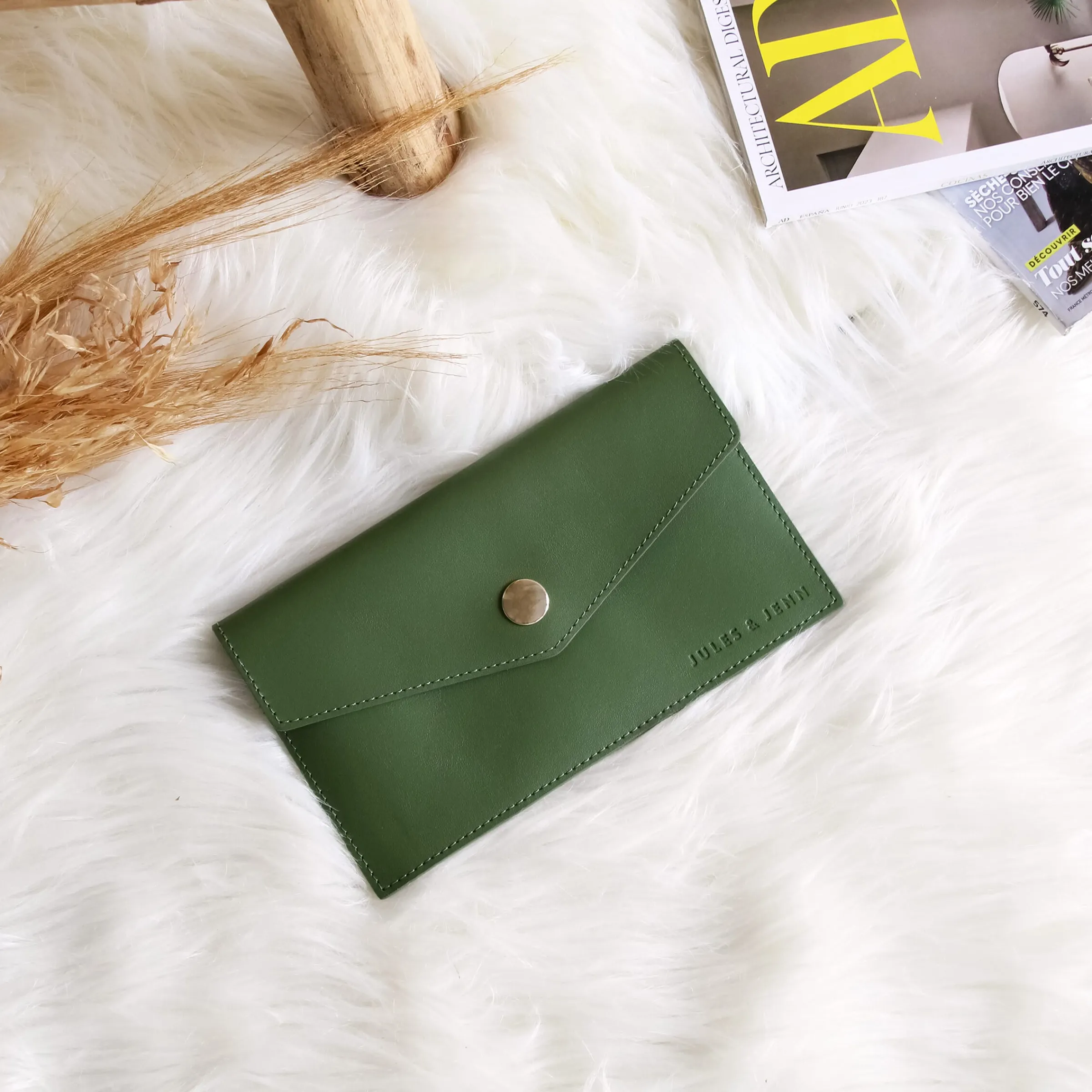 Femme JULES & JENN Dressing Recyclé | Pochettes | Pochette enveloppe cuir upcyclé