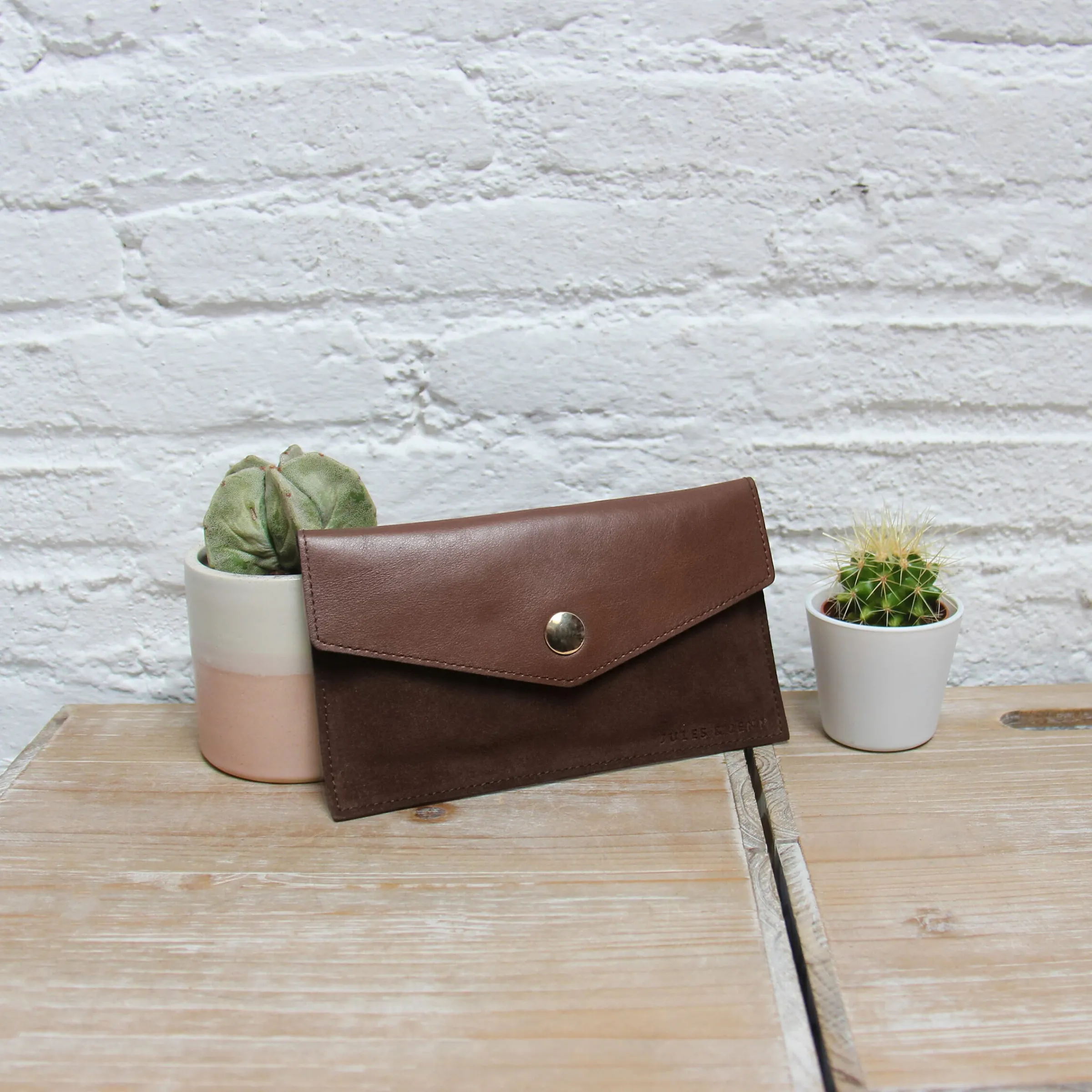 Femme JULES & JENN Pochettes | Petite Maroquinerie | Pochette enveloppe cuir upcyclé
