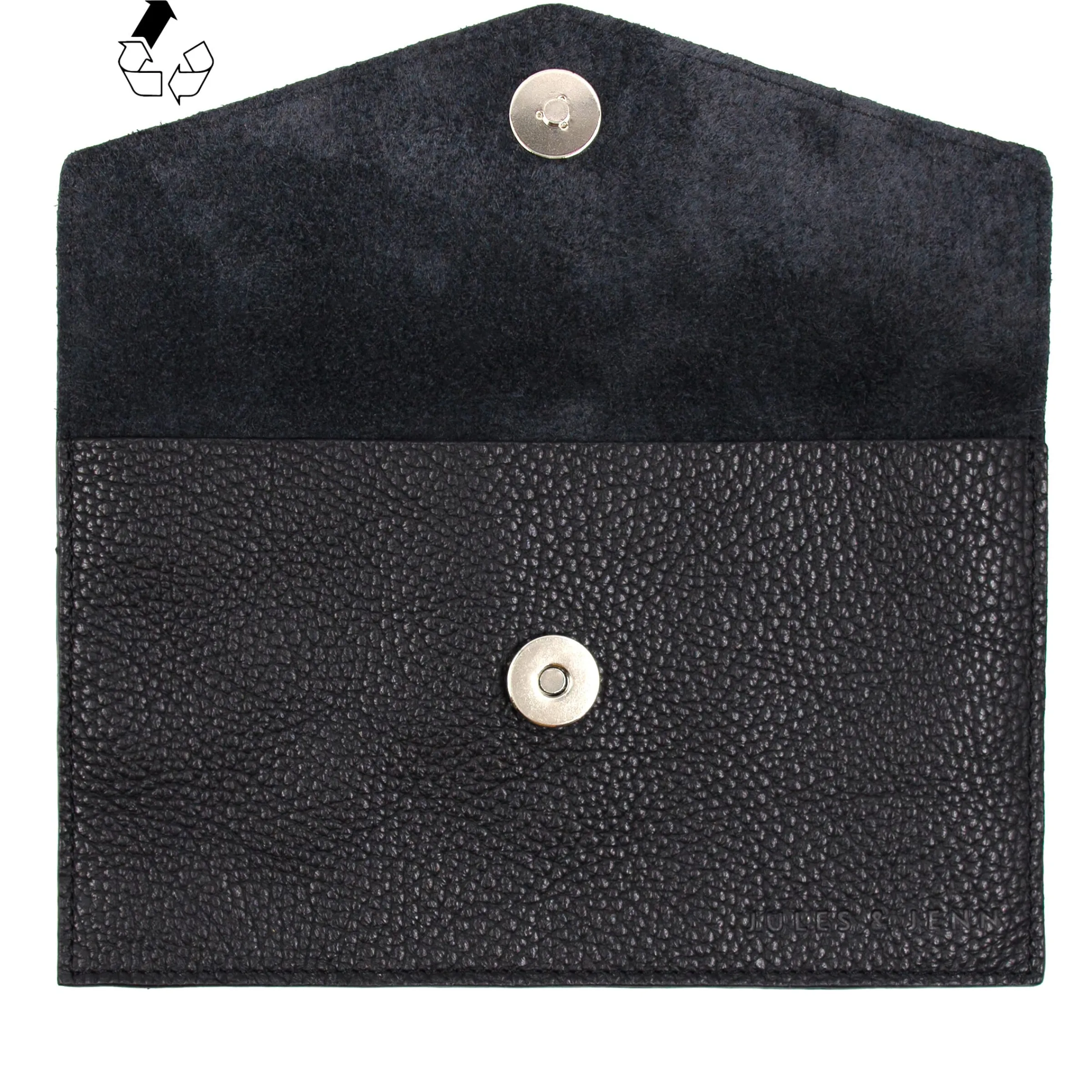 Femme JULES & JENN Dressing Recyclé | Pochettes | Pochette enveloppe cuir upcyclé noir