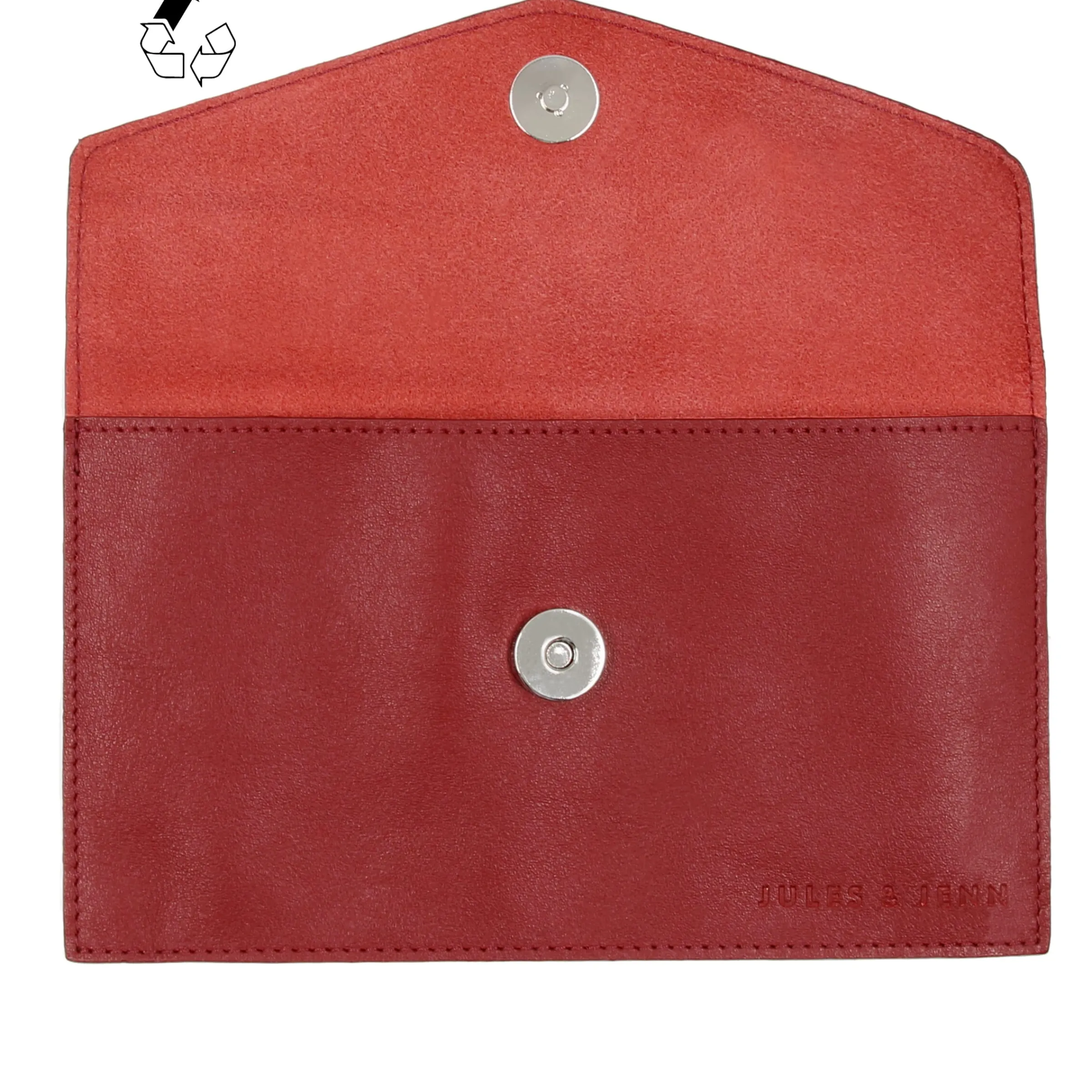 Femme JULES & JENN Dressing Recyclé | Pochettes | Pochette enveloppe upcyclé rouge foncé