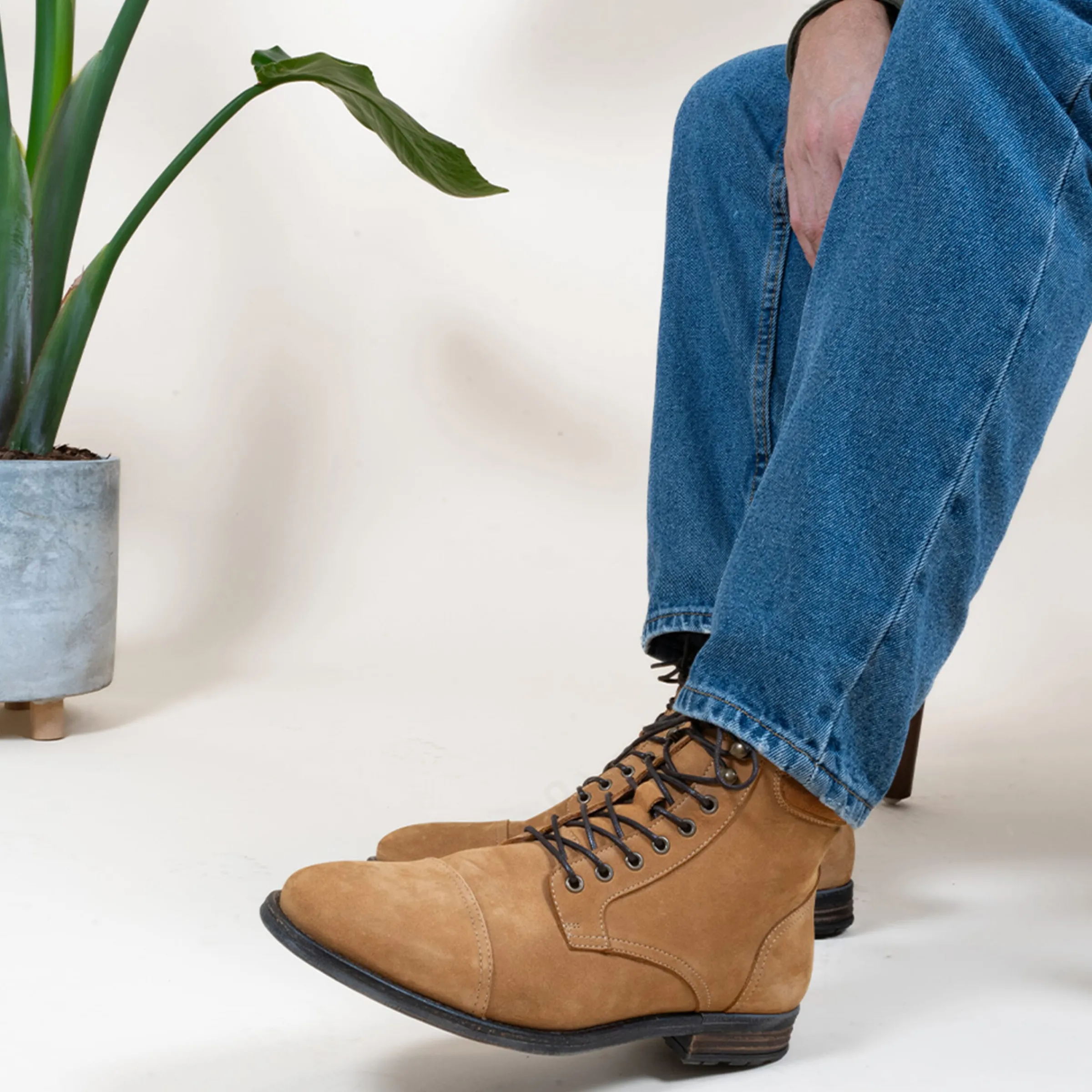 Homme JULES & JENN Boots | Ranger boots à col cuir nubuck