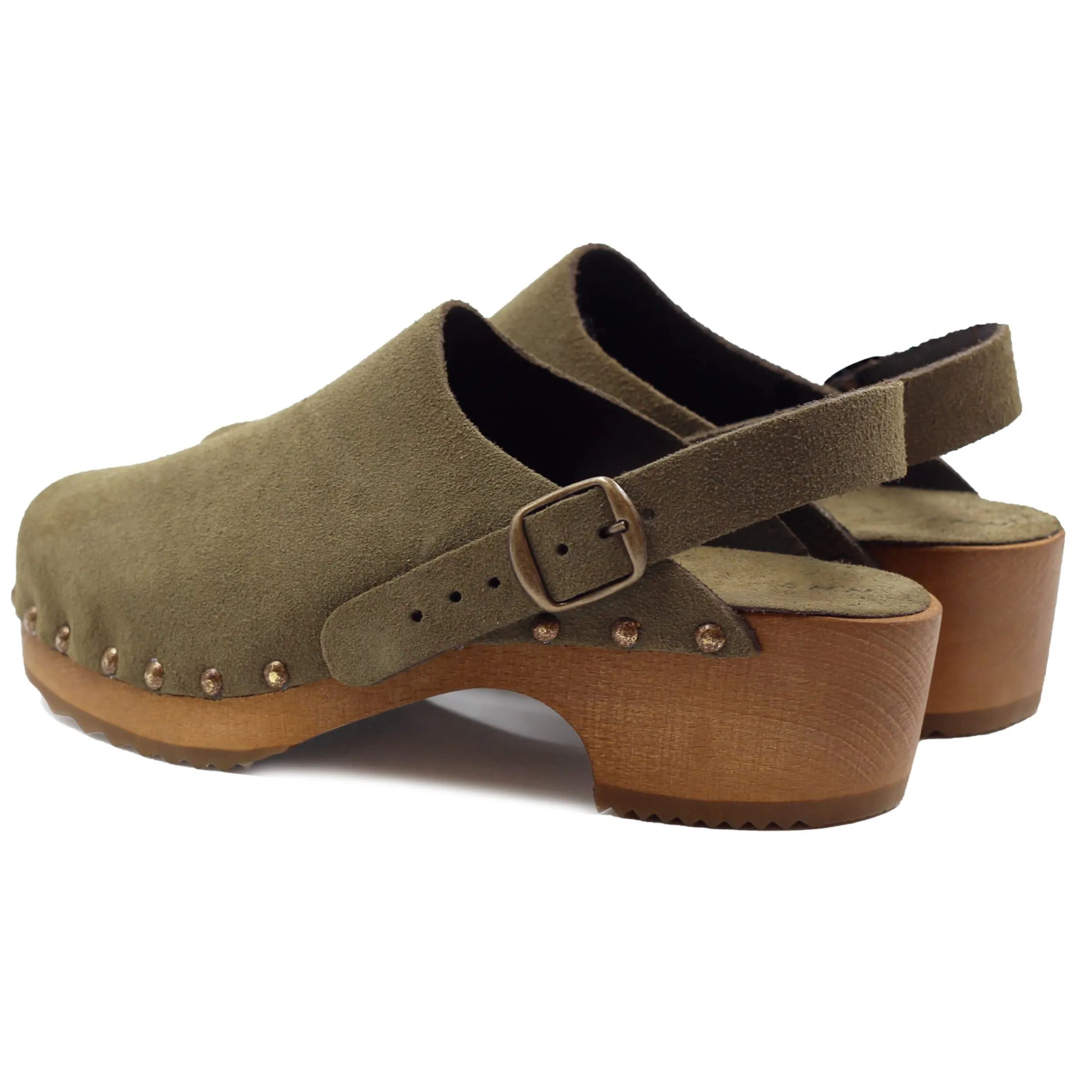 Femme JULES & JENN Sandales | Sabots bois brides cuir daim