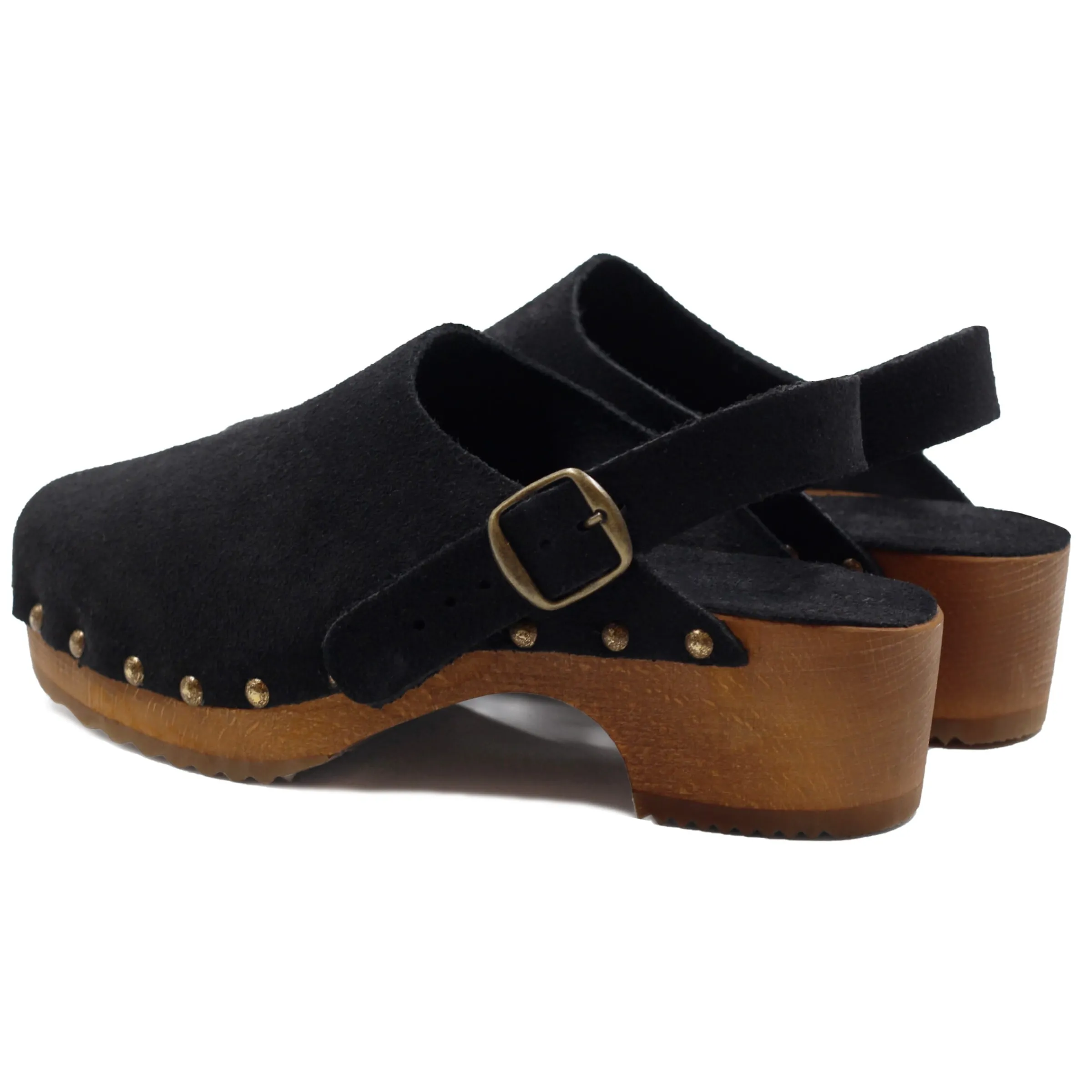 Femme JULES & JENN Sandales | Sabots bois brides cuir daim