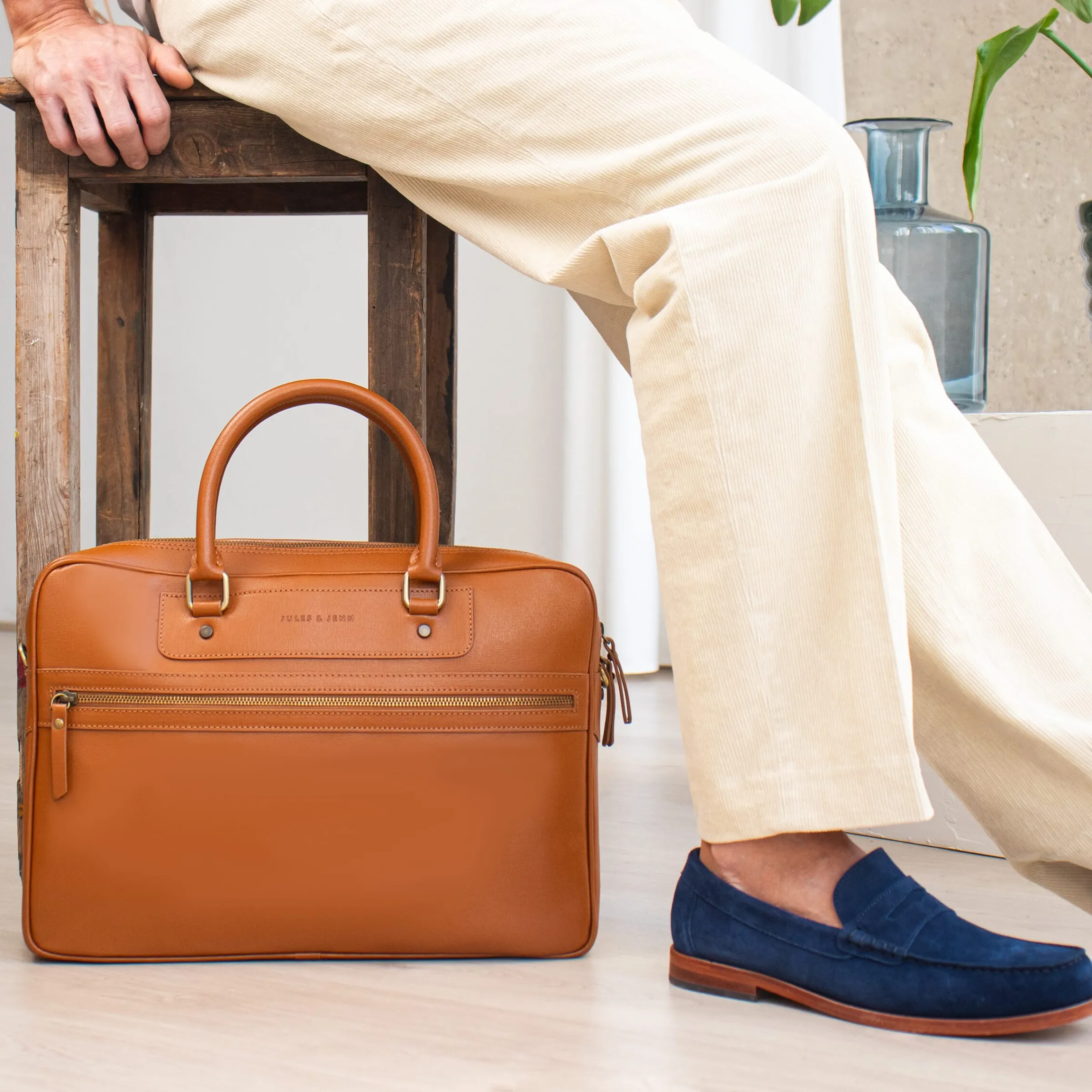 Homme JULES & JENN Sacs | Sacoche cuir gravé