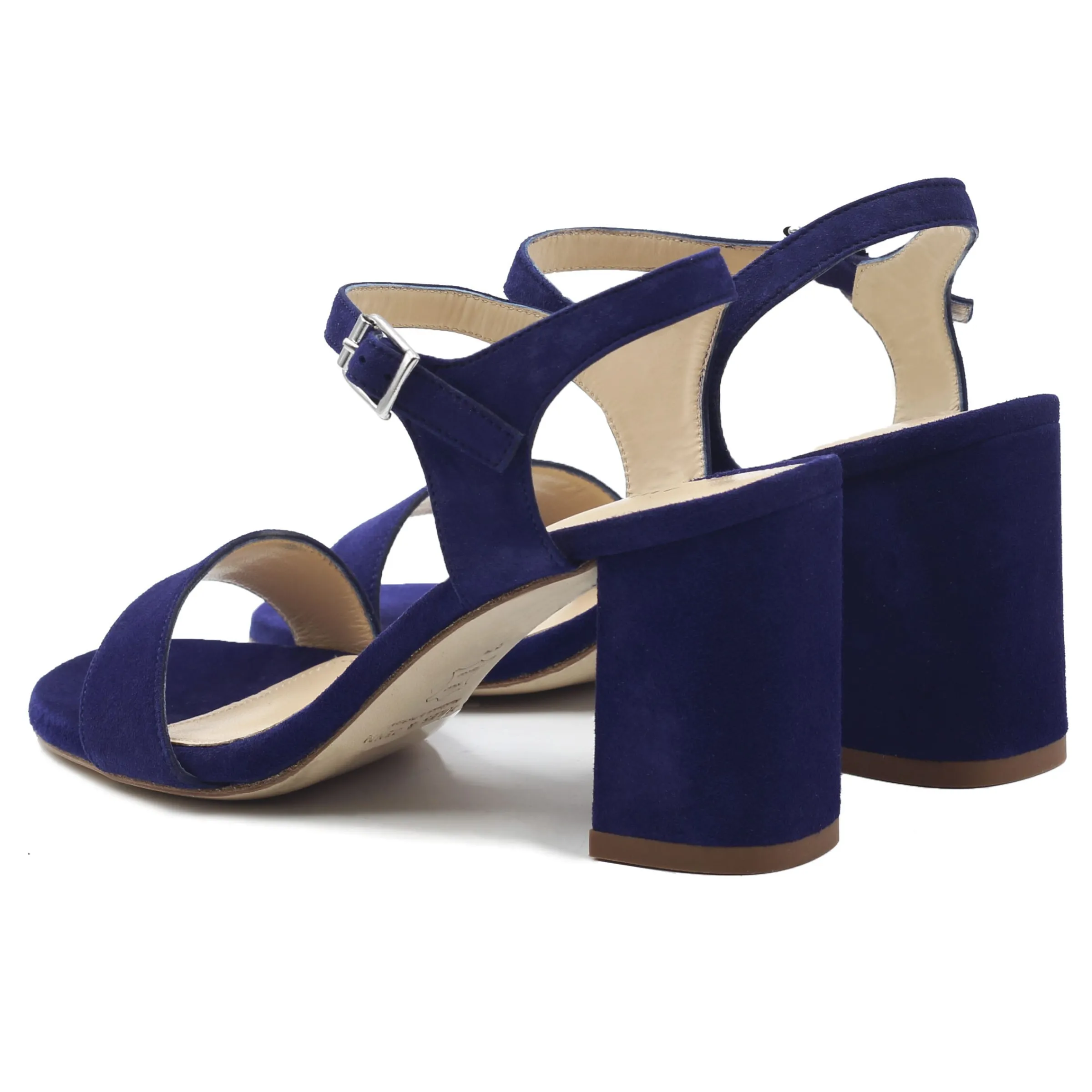 Femme JULES & JENN Sandales | Sandales à talon cuir daim bleu