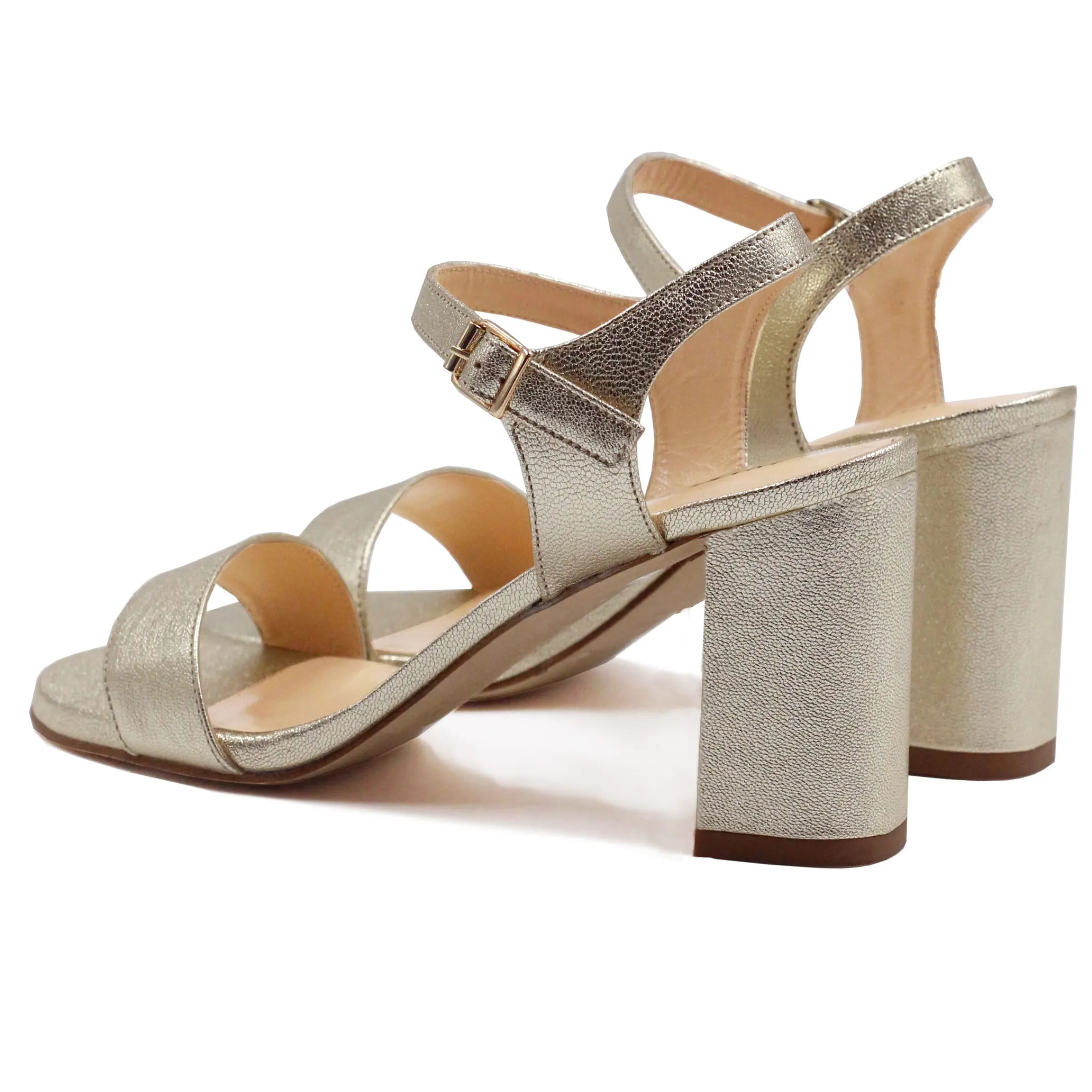 Femme JULES & JENN Sandales | Sandales à talon cuir métallisé