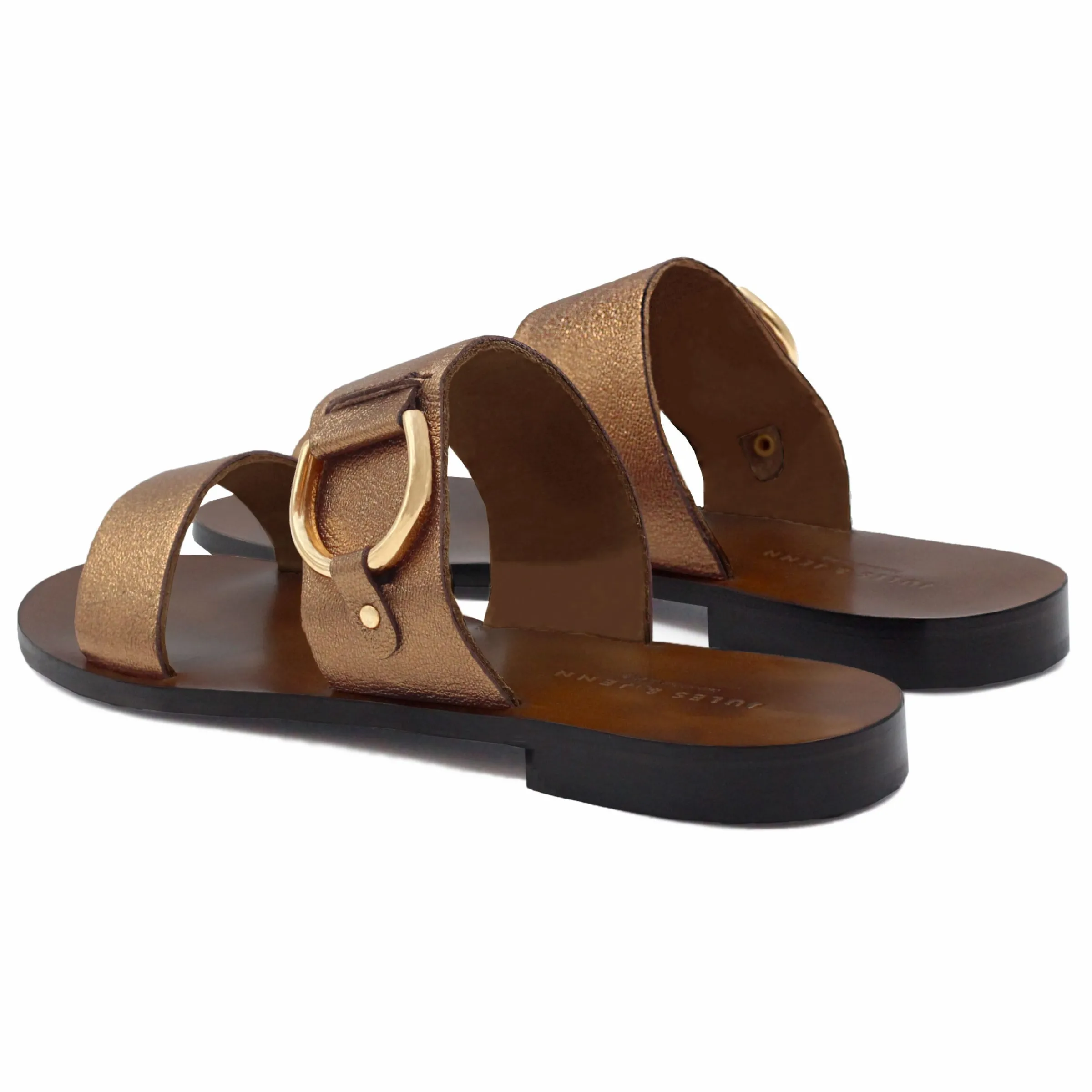 Femme JULES & JENN Sandales | Sandales boucle cuir métallisé