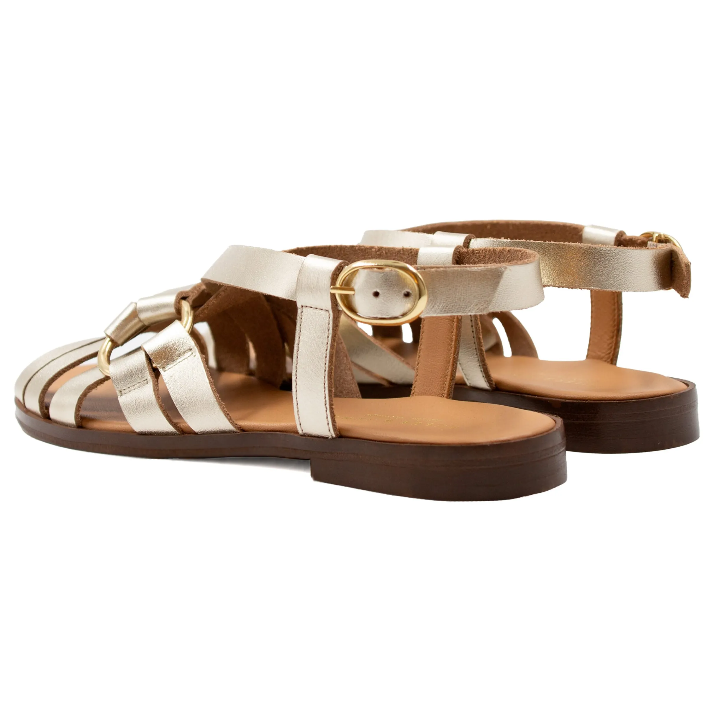 Femme JULES & JENN Sandales | Sandales plates anneau cuir