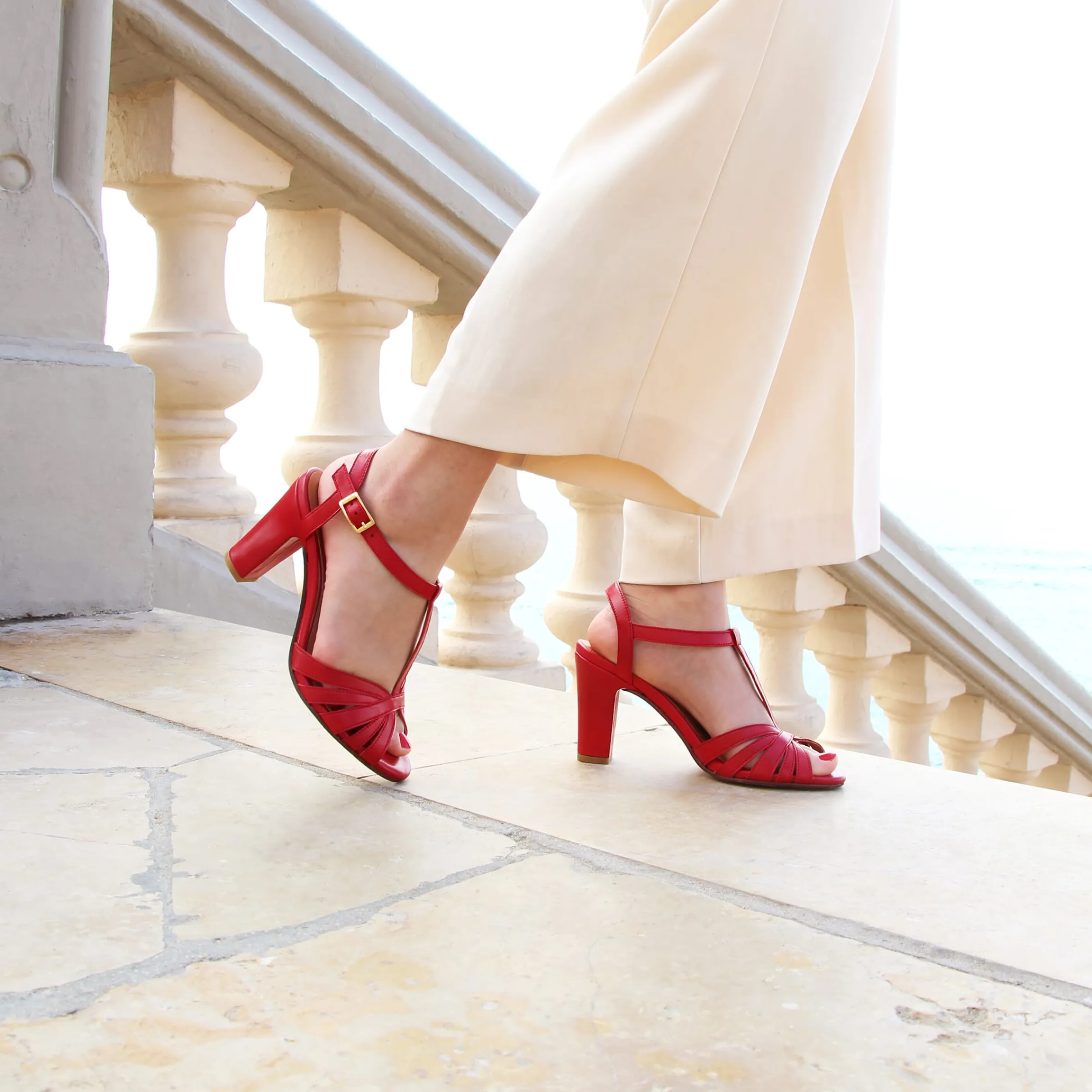 Femme JULES & JENN Sandales | Sandales talon brides cuir