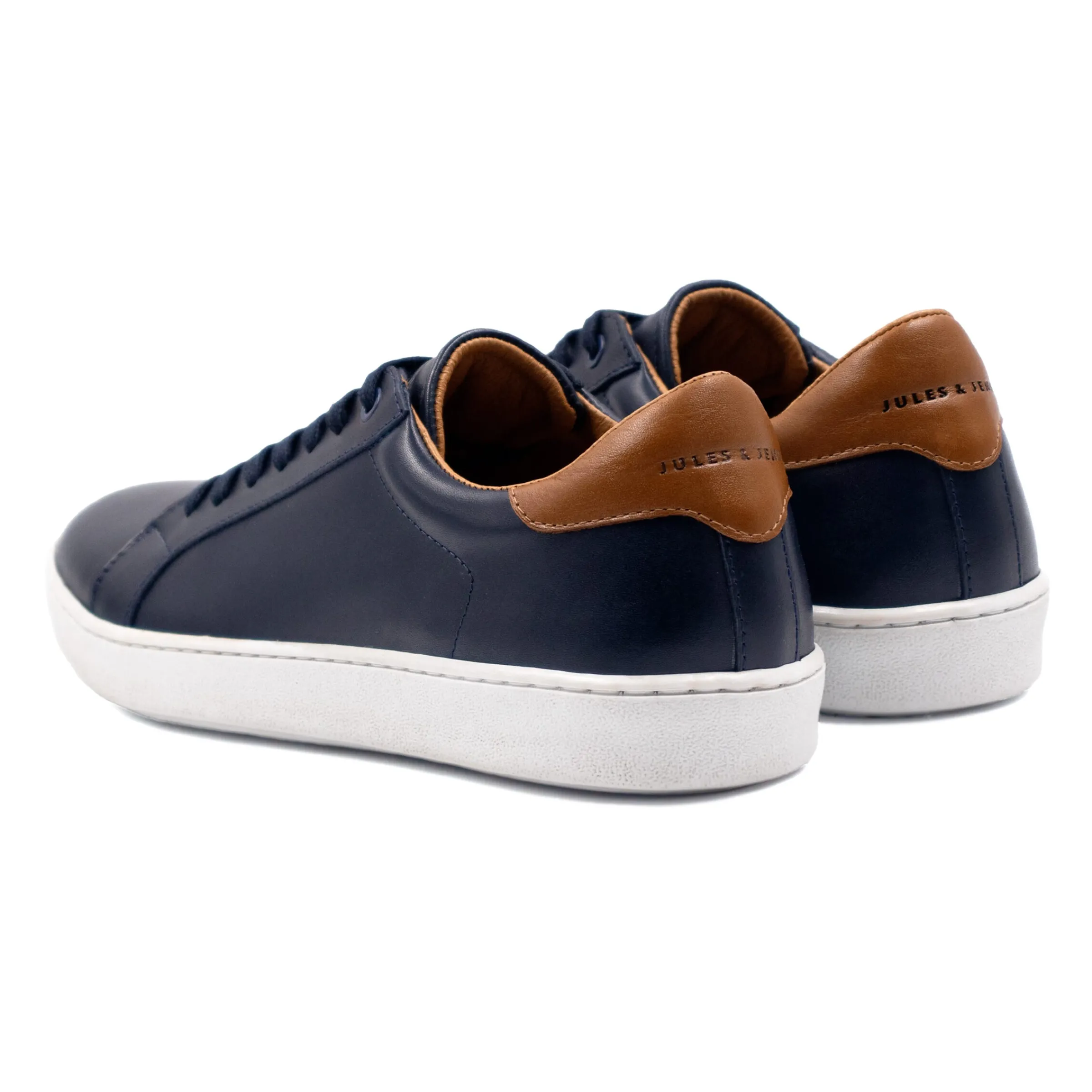 Homme JULES & JENN Baskets | Tennis lacet cuir bleu